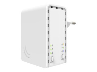 MikroTik PWR-LINE AP - Adapter powerline HomePlug AV (HPAV) 2,4 GHz - do wpinania w ścianę