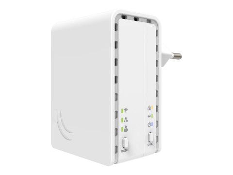 MikroTik PWR-LINE AP - Adapter powerline HomePlug AV (HPAV) 2,4 GHz - do wpinania w ścianę