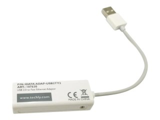TECHly - Adapter sieciowy - USB 2.0 - 10/100 Ethernet x 1 - biały