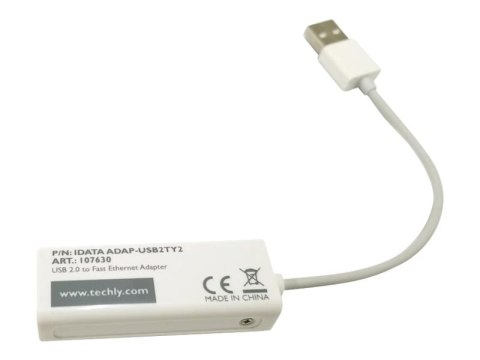 TECHly - Adapter sieciowy - USB 2.0 - 10/100 Ethernet x 1 - biały