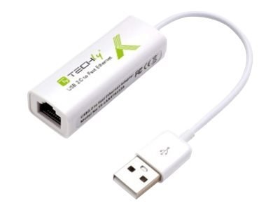 TECHly - Adapter sieciowy - USB 2.0 - 10/100 Ethernet x 1 - biały