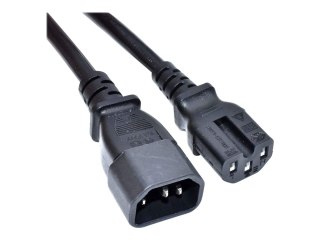 Akyga AK-UP-05 - Kabel zasilający - IEC 60320 C15 do IEC 60320 C14 - 250 V - 15 A - 1 m - czarny