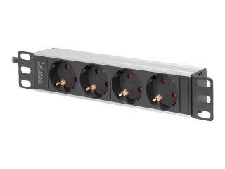 DIGITUS - Linka zasilania (montowany w stojaku) - AC 250 V - 4000 wat - wejście: CEE 7/4 - złącza wyjściowe: 4 (4 x zasilanie) -
