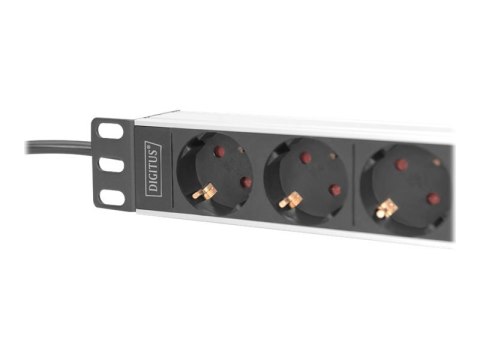 DIGITUS - Linka zasilania (montowany w stojaku) - AC 250 V - 4000 wat - wejście: CEE 7/4 - złącza wyjściowe: 4 (4 x zasilanie) -
