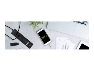 ICY BOX IB-HUB1700-U3 - Koncentrator - 7 x SuperSpeed USB 3.0 - stacjonarny