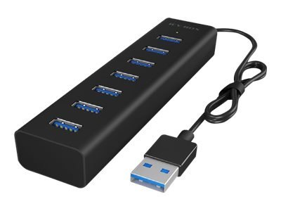 ICY BOX IB-HUB1700-U3 - Koncentrator - 7 x SuperSpeed USB 3.0 - stacjonarny