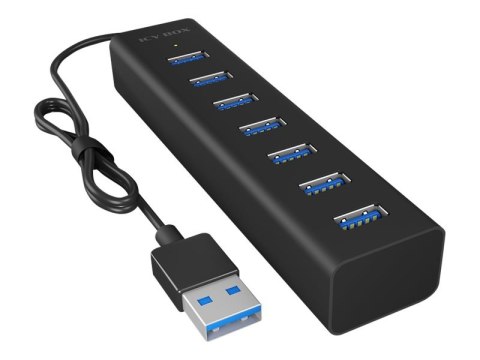 ICY BOX IB-HUB1700-U3 - Koncentrator - 7 x SuperSpeed USB 3.0 - stacjonarny