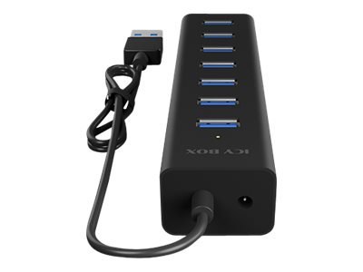ICY BOX IB-HUB1700-U3 - Koncentrator - 7 x SuperSpeed USB 3.0 - stacjonarny
