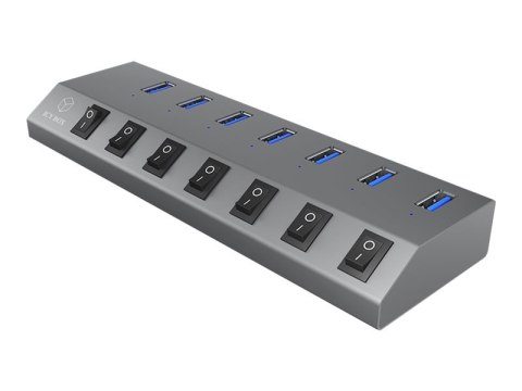 ICY BOX IB-HUB1701-C3 - Koncentrator - 7 x SuperSpeed USB 3.0 - stacjonarny