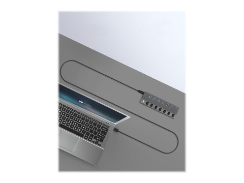 ICY BOX IB-HUB1701-C3 - Koncentrator - 7 x SuperSpeed USB 3.0 - stacjonarny