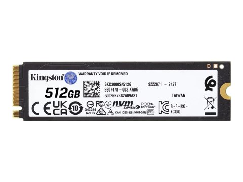 Kingston KC3000 - SSD - 512 GB - wewnętrzny - M.2 2280 - PCIe 4.0 (NVMe) - dla Intel Next Unit of Computing 12 Pro Kit - NUC12WS