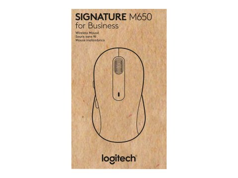 Logitech Signature M650 for Business - Mysz - bezprzewodowa - 2.4 GHz, Bluetooth - odbiornik Logitech Logi Bolt USB - nietypowa 