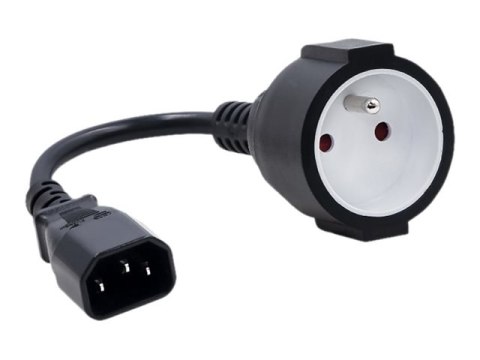 Qoltec - Adapter zasilania - IEC 60320 C14 do Typ E (F) - AC 250 V - 16 A - 15 cm - czarny