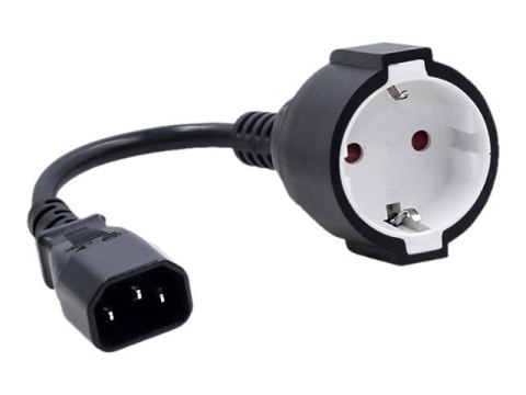 Qoltec - Adapter zasilania - IEC 60320 C14 do Typ F (F) - AC 250 V - 16 A - 15 cm - czarny