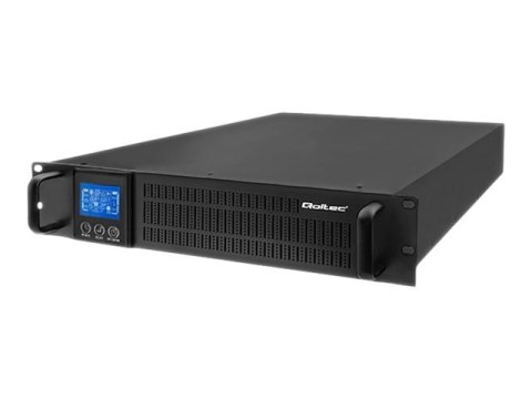 Qoltec - UPS (montowany w stojaku) - AC 115-300 V - 2400 wat - 3000 VA - 7 Ah - RS-232 - złącza wyjściowe: 2 - czarny