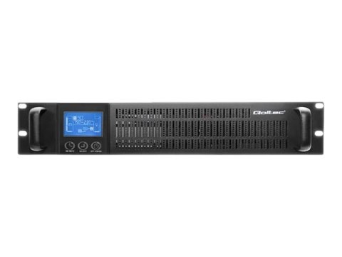 Qoltec - UPS (montowany w stojaku) - AC 115-300 V - 2400 wat - 3000 VA - 7 Ah - RS-232 - złącza wyjściowe: 2 - czarny