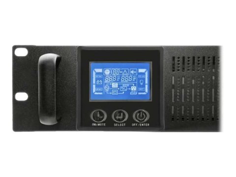 Qoltec - UPS (montowany w stojaku) - AC 115-300 V - 2400 wat - 3000 VA - 7 Ah - RS-232 - złącza wyjściowe: 2 - czarny