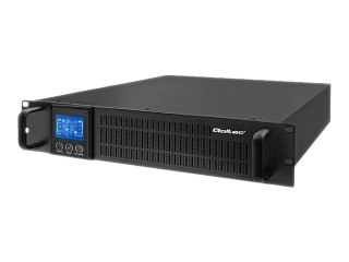 Qoltec - UPS (montowany w stojaku) - AC 115-300 V - 800 wat - 1000 VA - 7 Ah - RS-232 - złącza wyjściowe: 2 - czarny