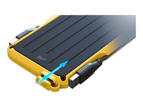 SILICON POWER Armor A66 - Dysk twardy - 2 TB - zewnętrzny (przenośne) - USB 3.2 Gen 1 - czarny/żółty