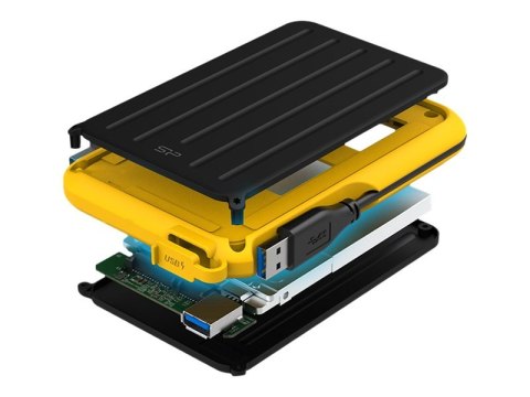 SILICON POWER Armor A66 - Dysk twardy - 5 TB - zewnętrzny (przenośne) - USB 3.2 Gen 1 - czarny/żółty