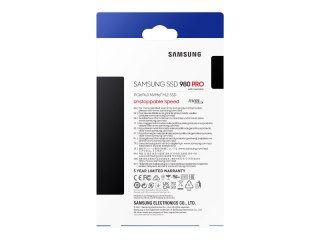 Samsung 980 PRO MZ-V8P1T0CW - SSD - zaszyfrowany - 1 TB - wewnętrzny - M.2 2280 - PCIe 4.0 x4 (NVMe) - bufor: 1 GB - 256 bitów A