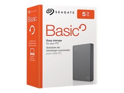 Seagate Basic STJL5000400 - Dysk twardy - 5 TB - zewnętrzny (przenośne) - USB 3.0 - szary