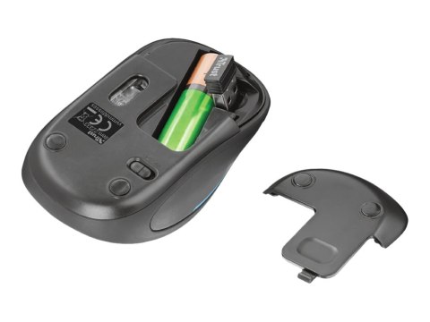 Trust Yvi FX - Mysz - prawo i leworęczna - optyczna - 4 przyciski - bezprzewodowa - 2.4 GHz - odbiornik bezprzewodowy USB - czar