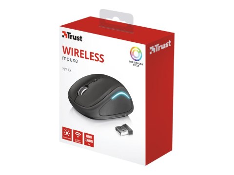 Trust Yvi FX - Mysz - prawo i leworęczna - optyczna - 4 przyciski - bezprzewodowa - 2.4 GHz - odbiornik bezprzewodowy USB - czar