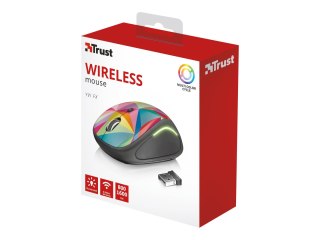 Trust Yvi FX - Mysz - prawo i leworęczna - optyczna - 4 przyciski - bezprzewodowa - 2.4 GHz - odbiornik bezprzewodowy USB - wiel