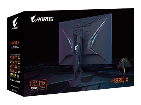 Gigabyte AORUS FI32Q X - Monitor LED - 32" - 2560 x 1440 QHD @ 270 Hz - SS IPS - 400 cd/m² - 1000:1 - DisplayHDR 600 - 1 ms - 2x