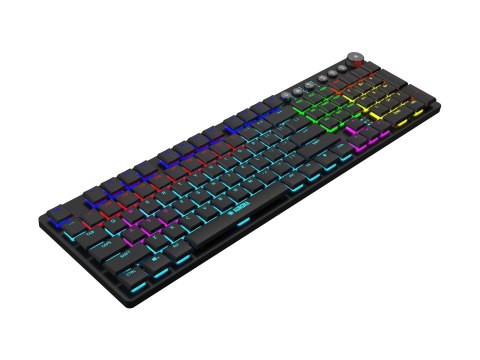 IBOX Aurora K-6 - Klawiatura - backlit - bezprzewodowa - 2.4 GHz, USB-C, Bluetooth 5.0 - QWERTY - przełącznik: Low Profile KRGD 