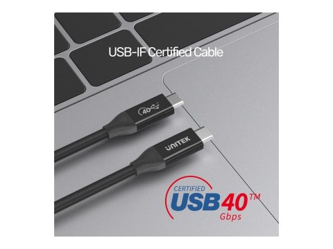 Unitek - Kabel USB - USB-C (M) do USB-C (M) - USB / USB 2.0 / USB 3.0 / USB 3.1 / USB 3.2 / USB 3.2 Gen2 / Thunderbolt 3 / Thund