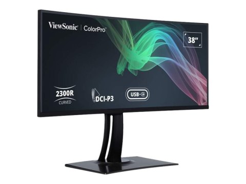 ViewSonic ColorPro VP3881a - Monitor LED z przełącznik KVM - zaokrąglony - 1 porty - 38" (37.5" widoczny) - 3840 x 1600 WQHD+ @ 