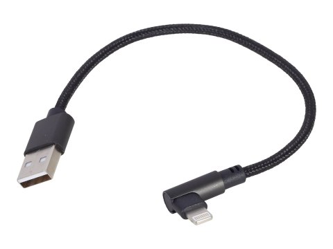 Cablexpert - Adapter złącza lightning - USB męski do Lightning męski kątowe - 20 cm - czarny