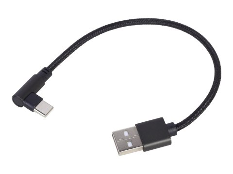 Cablexpert - Kabel USB - USB-C (M) kątowe do USB (M) - USB 2.0 - 2.1 A - 20 cm - czarny