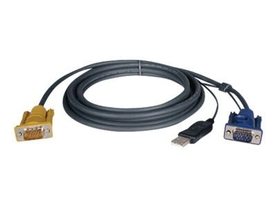 Eaton Tripp Lite Series 6ft USB Cable Kit for KVM Switch 2-in-1 B020 / B022 Series KVMs 6' - Kabel USB / video - USB, HD-15 (VGA