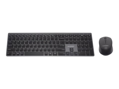 Gembird Backlight Pro Business Slim wireless desktop set - Zestaw klawiatura i mysz - podświetlenie - bezprzewodowa - 2.4 GHz - 