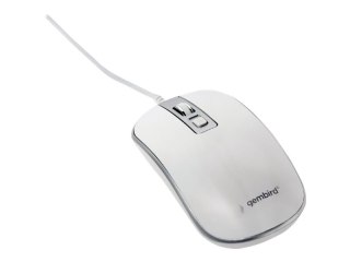 Gembird MUS-4B-06-WS - Mysz - optyczna - 4 przyciski - przewodowa - USB - biały, srebrny - blister