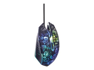 Gembird MUS-6B-GRAFIX-01 - Mysz - ergonomiczna - kreskówkowy styl - optyczna - 6 przyciski - przewodowa - USB - czarny - pudełko