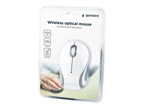 Gembird MUSW-3B-01-MX - Mysz - optyczna - 3 przyciski - bezprzewodowa - 2.4 GHz - odbiornik bezprzewodowy USB - czarny, biały - 