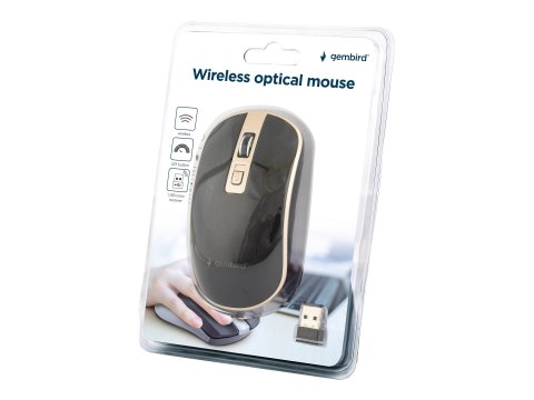 Gembird MUSW-4B-06-BG - Mysz - ergonomiczna - optyczna - 4 przyciski - bezprzewodowa - 2.4 GHz - odbiornik bezprzewodowy USB - c