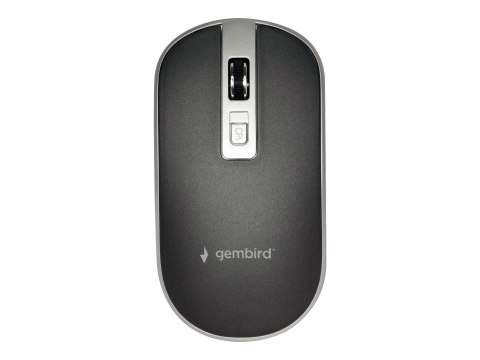 Gembird MUSW-4B-06-BS - Mysz - optyczna - 4 przyciski - bezprzewodowa - 2.4 GHz - odbiornik bezprzewodowy USB - czarno-srebrny -