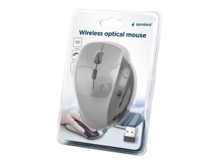 Gembird MUSW-6B-02-BG - Mysz - ergonomiczna - optyczna - 6 przyciski - bezprzewodowa - 2.4 GHz - odbiornik bezprzewodowy USB - c