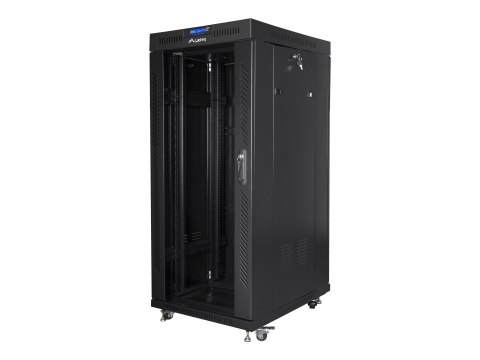 Lanberg - Stojak szafa - z 4 wentylatory chłodzące, wyświetlacz - czarny, RAL 9004 - 27U - 19"