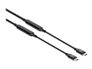 Manhattan USB-C to USB-C Cable, 3m, Active, Male to Male, Black, 10 Gbps (USB 3.2 Gen2 aka USB 3.1), 3A (fast charging), SuperSp