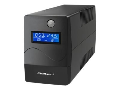 Qoltec Monolith - UPS - AC 140-300 V - 360 wat - 650 VA - 7 Ah - USB - złącza wyjściowe: 2 - czarny