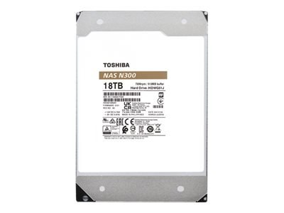 Toshiba N300 NAS - Dysk twardy - 18 TB - wewnętrzny - 3,5" - SATA 6Gb/s - 7200 obr/min - bufor: 512 MB