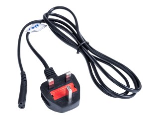 Akyga AK-AG-03A - Kabel zasilający - Typ G do power IEC 60320 C7 - 250 V - 10 A - 1.5 m - czarny - Wielka Brytania