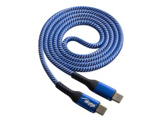 Akyga AK-USB-37 - Kabel USB - USB-C (M) do USB-C (M) - USB 2.0 - 20 V - 5 A - 1 m - Zasilanie USB (100 W) - niebieski
