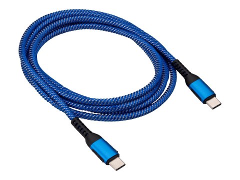 Akyga AK-USB-38 - Kabel USB - USB-C (M) do USB-C (M) - USB 2.0 - 20 V - 5 A - 1.8 m - Zasilanie USB (100 W) - niebieski